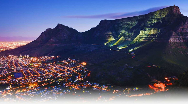 Table Mountain at night