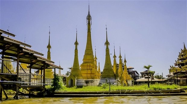 Myanmar's famous golden pagodas are key in Myanmar tourism, picture taken by social media influencer Anita Sane from The Sane Travel