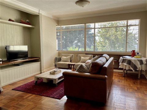 TV/Lounge area with garden view