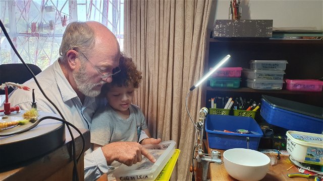 Teaching new generations, fly tying, Alan Hobson from Wild Fly Fishing in the Karoo