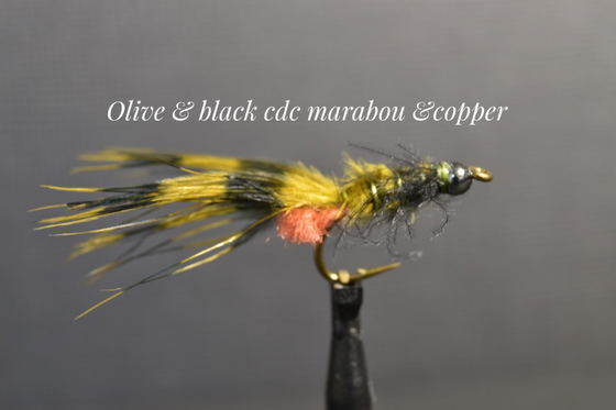 Olive & Black CDC Marabou & Copper by Alan Hobson, Wild Fly Fishing in the Karoo Olive & Black CDC Marabou & Copper by Alan Hobson, Wild Fly Fishing in the Karoo
