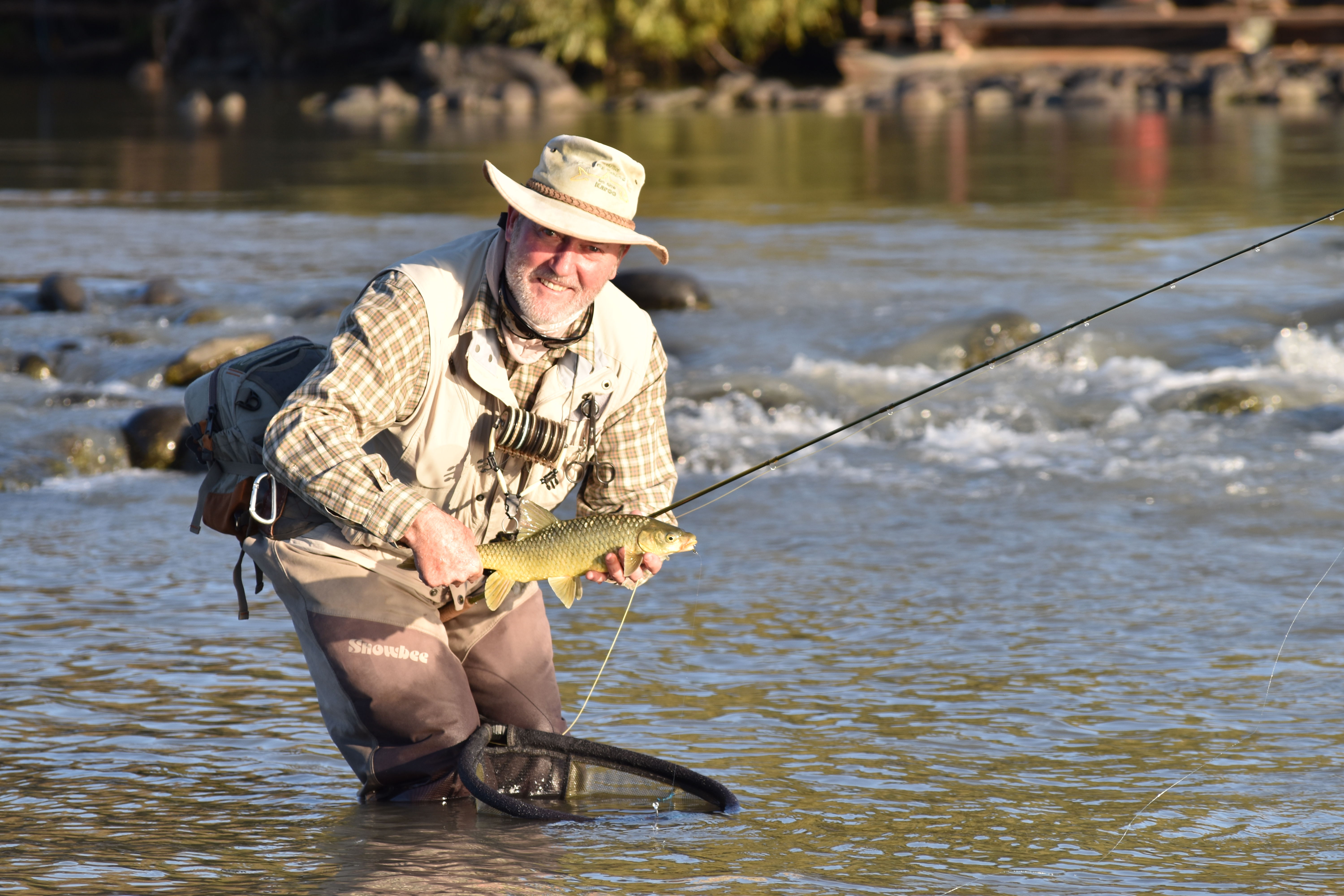 Alan Hobson fly fishing for yellowfish
