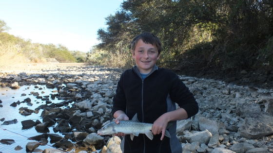 Fly Fishing indigenous Yellowfish, Wild Fly Fishing in the Karoo, South Africa Fly Fishing indigenous Yellowfish, Wild Fly Fishing in the Karoo, South Africa