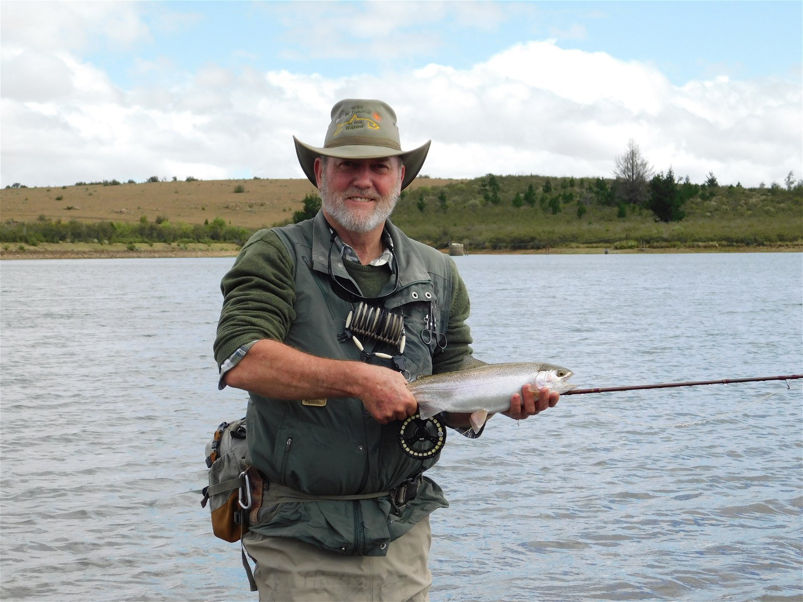 Alan Hobson with a Karoo Trout, Wild Fly Fishing in the Karoo