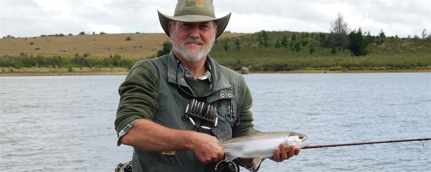 Alan Hobson with a Karoo Trout, Wild Fly Fishing in the Karoo