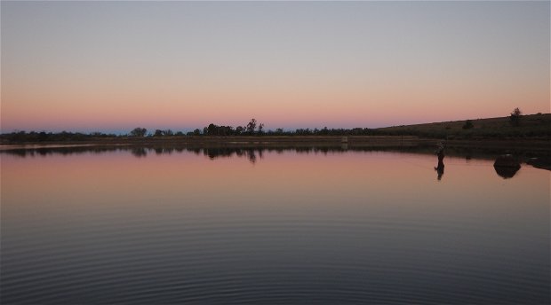 Beautiful sunset fishing on Mountain Dam, Somerset East