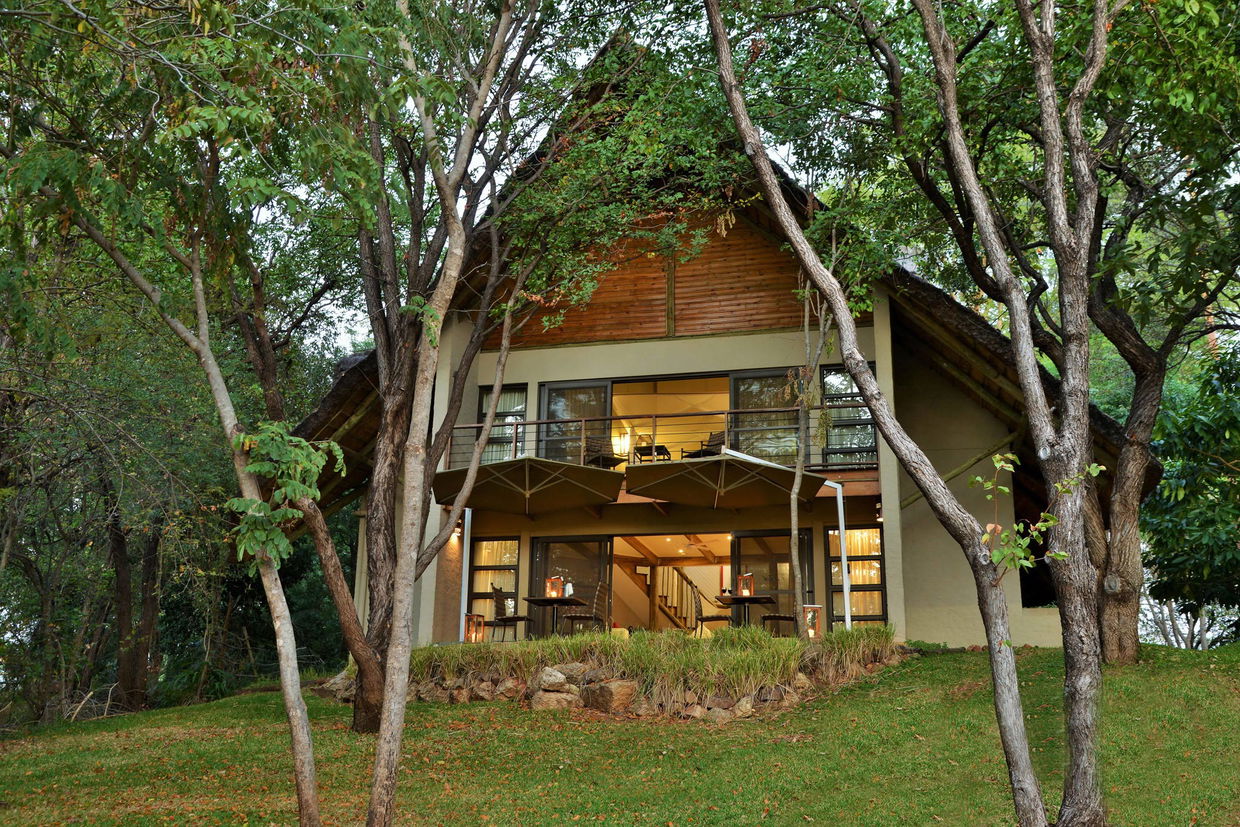 outside view of private villa at victoria falls safari lodge zimbabwe