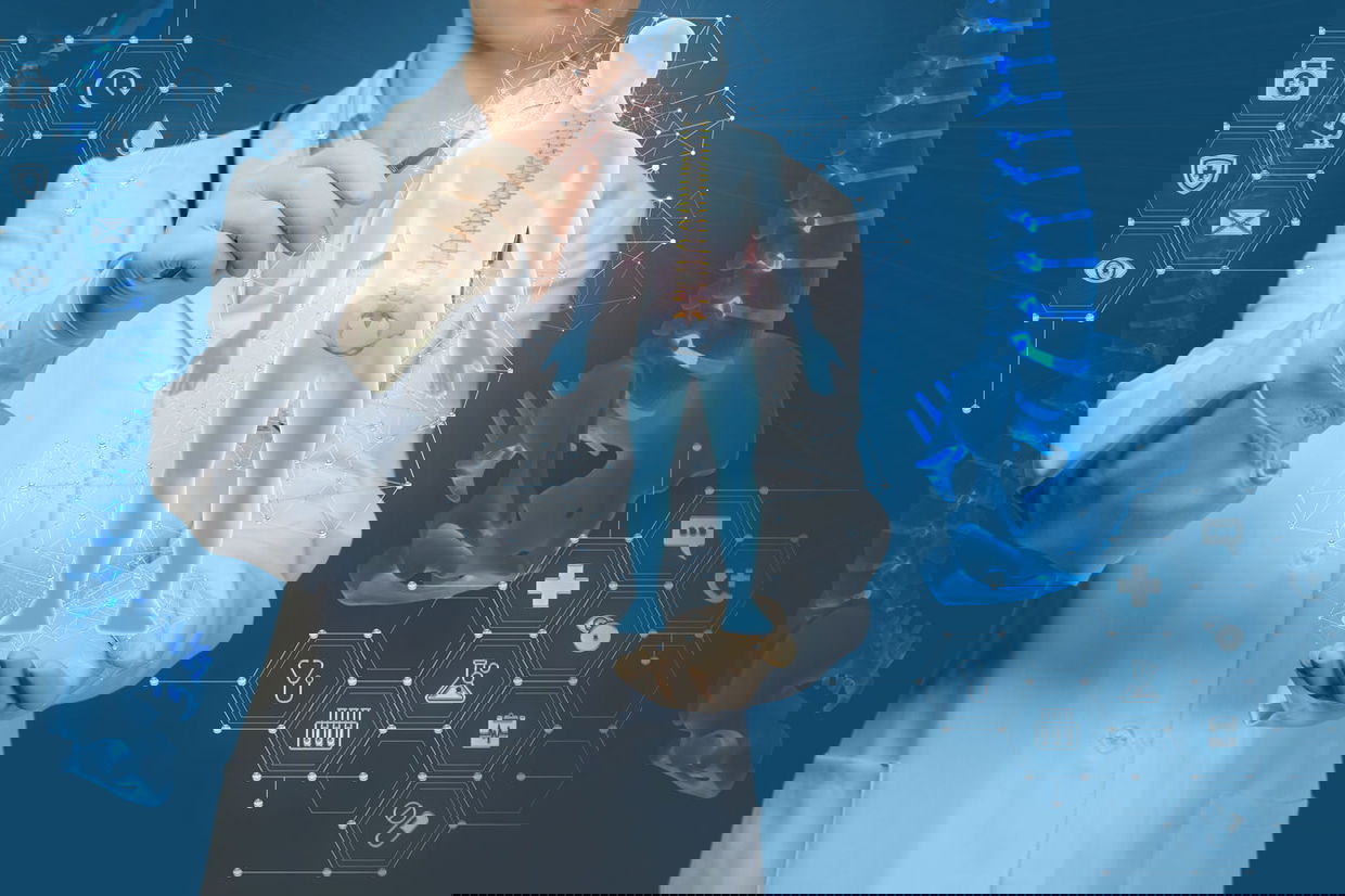 ai image of orthopeadic surgery with doctor and skeletons