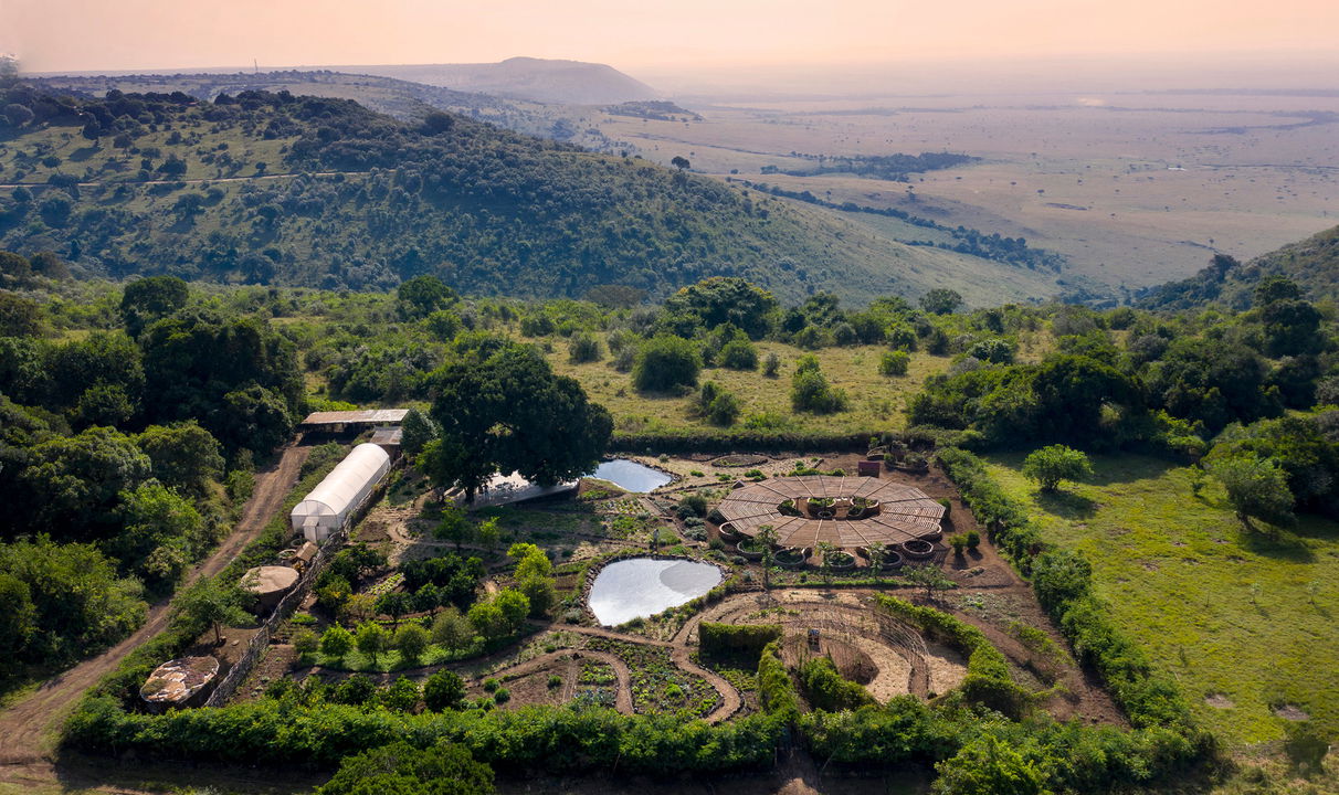 aerial view of the shamba farm at Angama Mara Kenya Masai Mara
