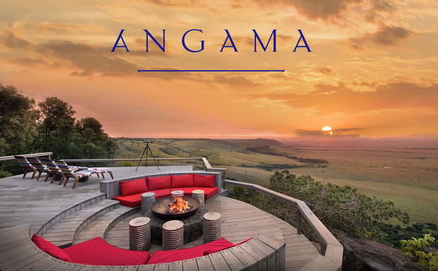sunset view of firepit on deck at Angama Mara Kenya Masai Mara with logo overlay sunset view of firepit on deck at Angama Mara Kenya Masai Mara with logo overlay