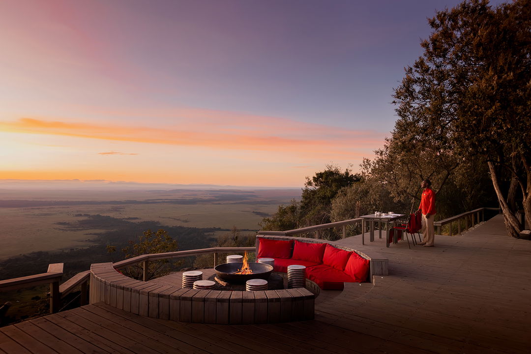 firepit deck at sunset by Angama Mara Kenya Masai Mara