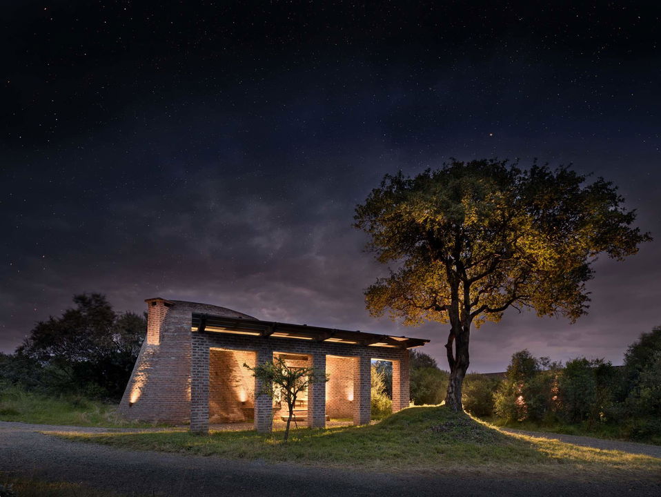evening view of the library illuminated at Angama Mara Kenya Masai Mara