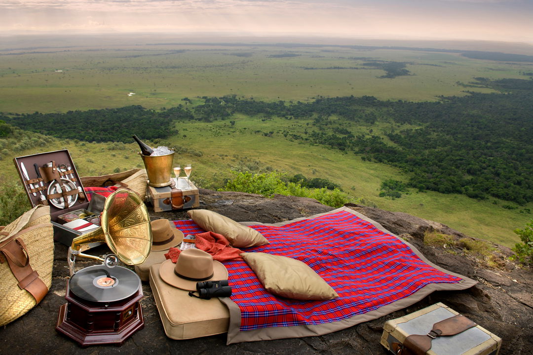 picnic setting on a hill by Angama Mara Kenya Masai Mara