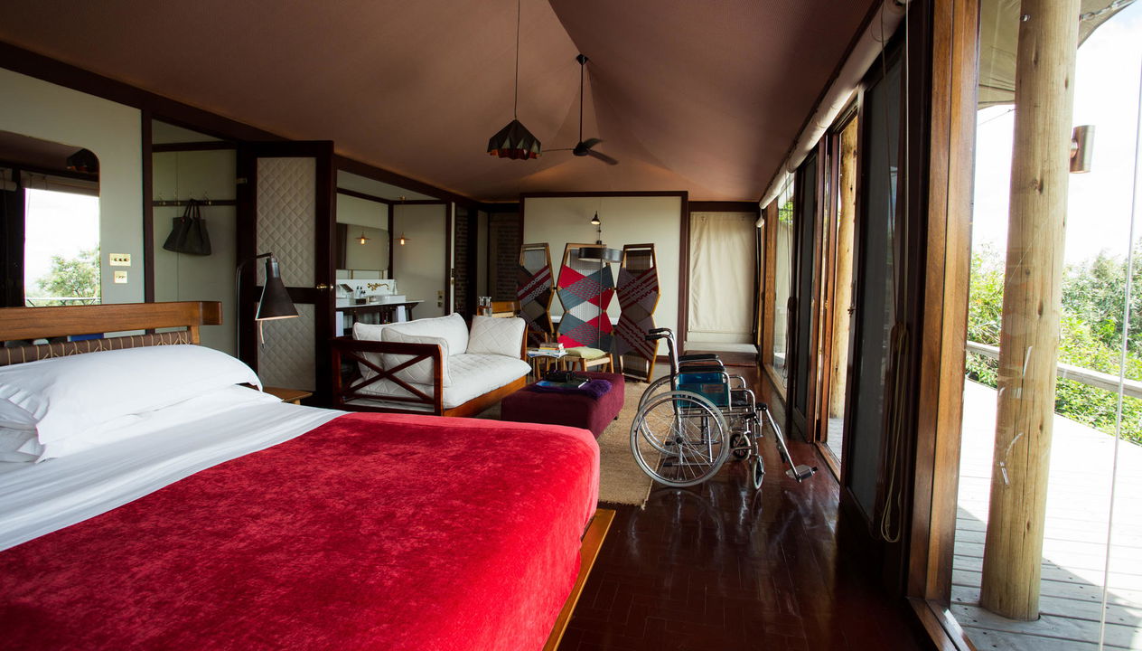 wheelchair friendly bedroom at Angama Mara Kenya Masai Mara