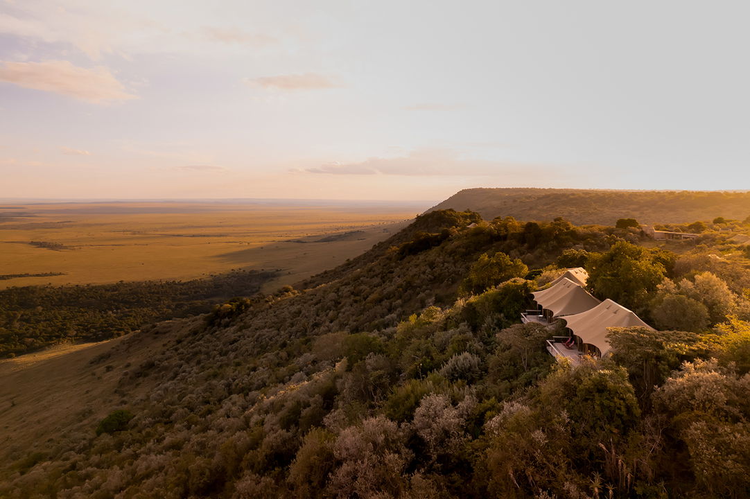 exterior  elevated view of the suites at Angama Mara Kenya Masai Mara