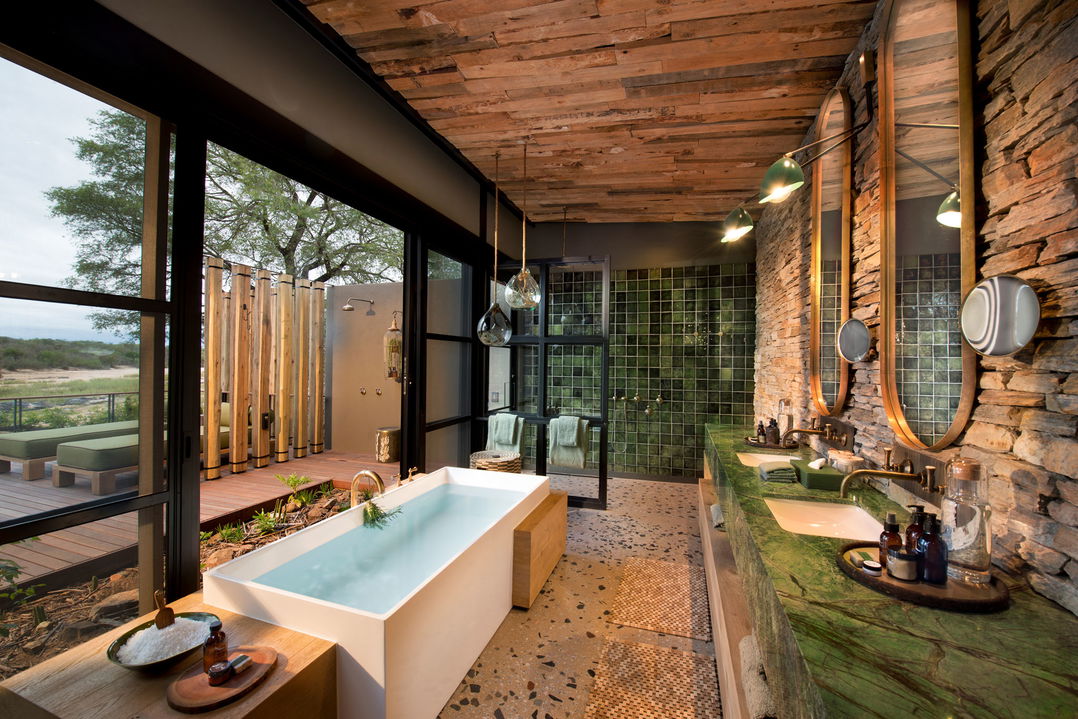 bathroom view of suite at &Beyond Tengile River Lodge Sabi Sands