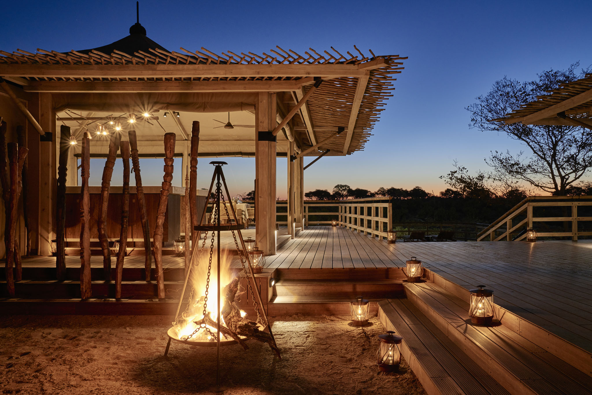 fire pit at elephant lodge botswana