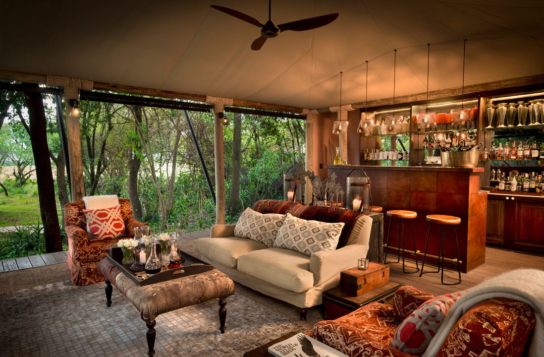 main lounge and bar area of andbeyond Bateleur camp Kenya Masai Mara