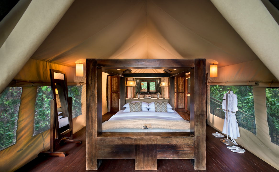 bedroom interior view at andBeyond Kichwa Tembo Camp Kenya Masai Mara