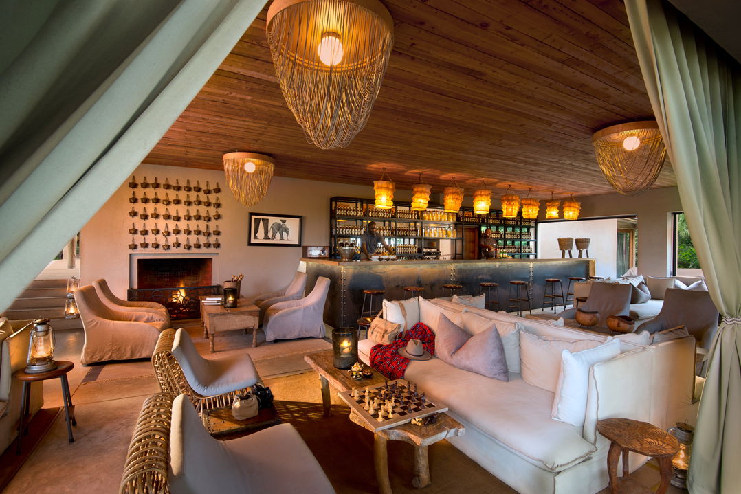 main lounge and guest area at andBeyond Kichwa Tembo Camp Kenya Masai Mara