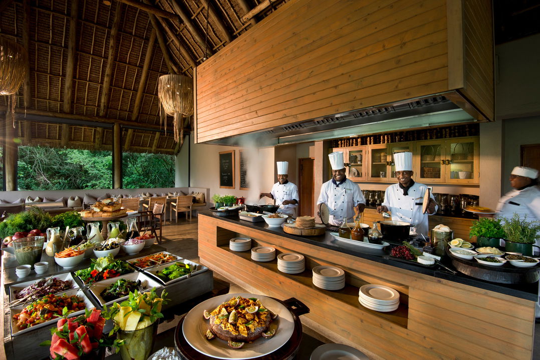 interactive kitchen with staff at andBeyond Kichwa Tembo Camp Kenya Masai Mara