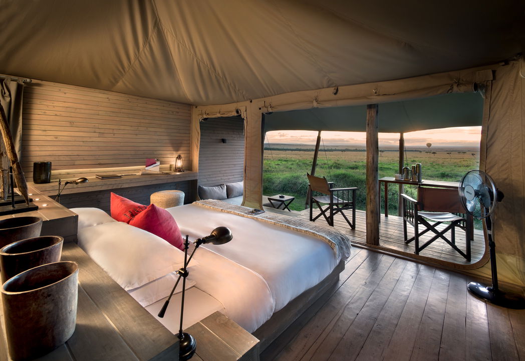 superior view tent bedroom at andBeyond Kichwa Tembo Camp Kenya Masai Mara