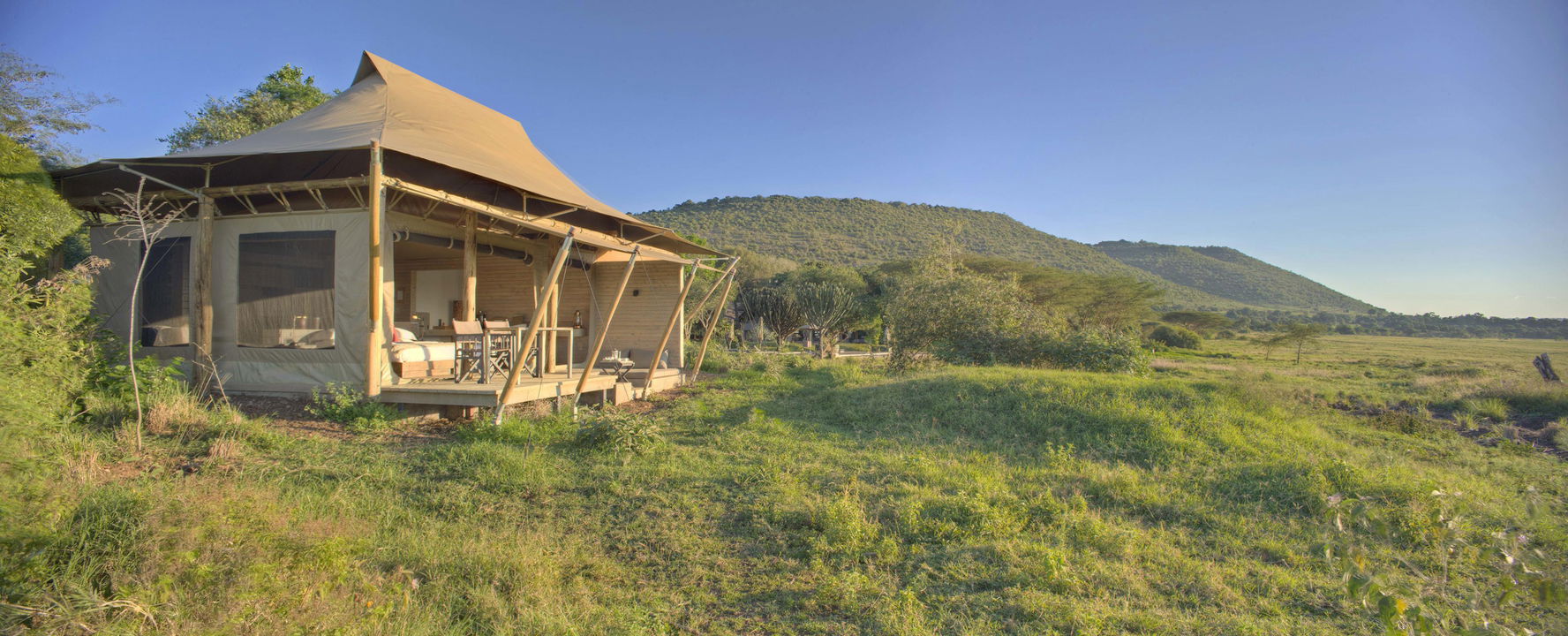 exterior view of teh superior view tented suite at andBeyond Kichwa Tembo Camp Kenya Masai Mara