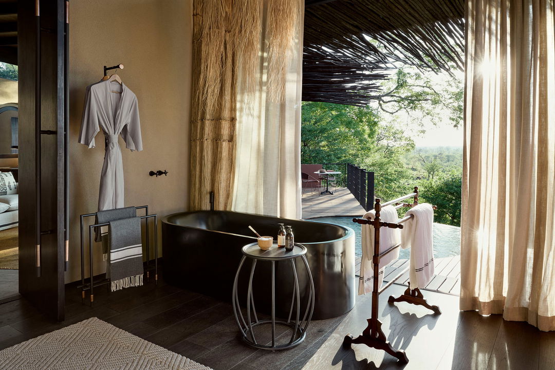 view of bath in vista suite by Chichele Presidential Camp Zambia