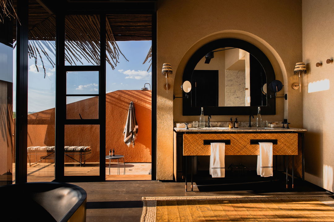 interior view of bathroom facilities at Chichele Presidential Camp Zambia
