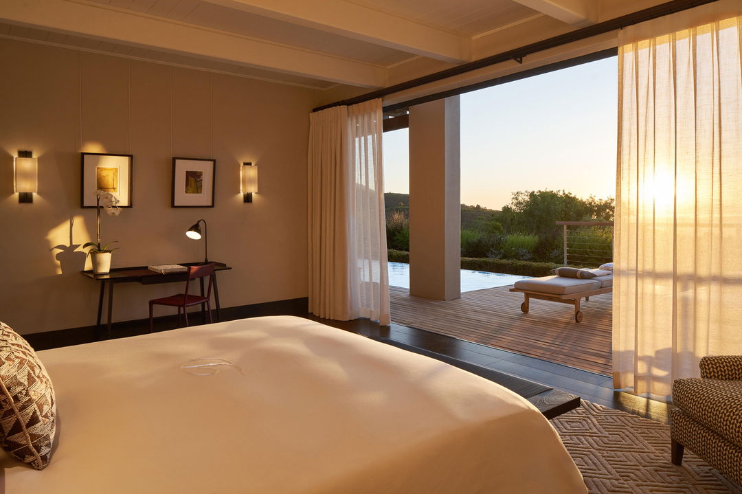views from luxury room at Delaire Graff luxury Wine estate in Franshoek