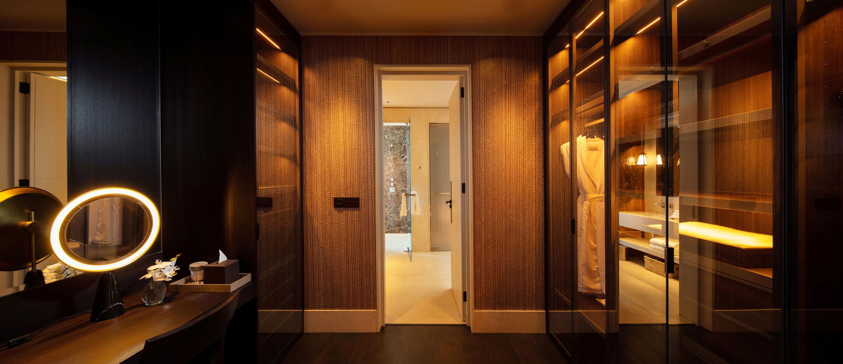 dressing area of room in owners villa of Delaire Graff luxury Wine estate in Franshoek