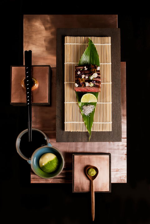 gourmet Japanese dish served at Delaire Graff luxury Wine estate in Franshoek