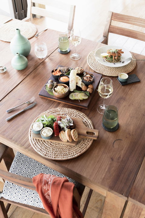 round snack platter on table at Vumbura Plains Camp Wilderness Okavango Delta