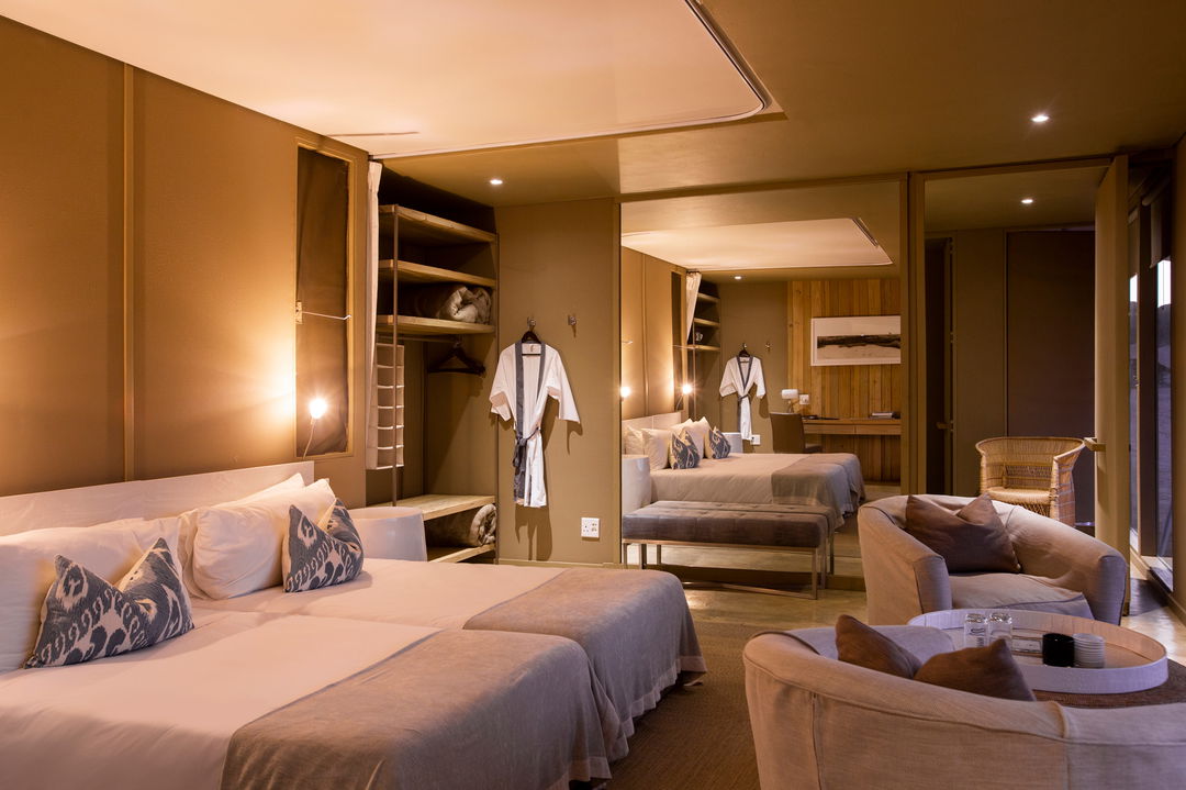 interior view of bedroom at Hoanib camp Namibia
