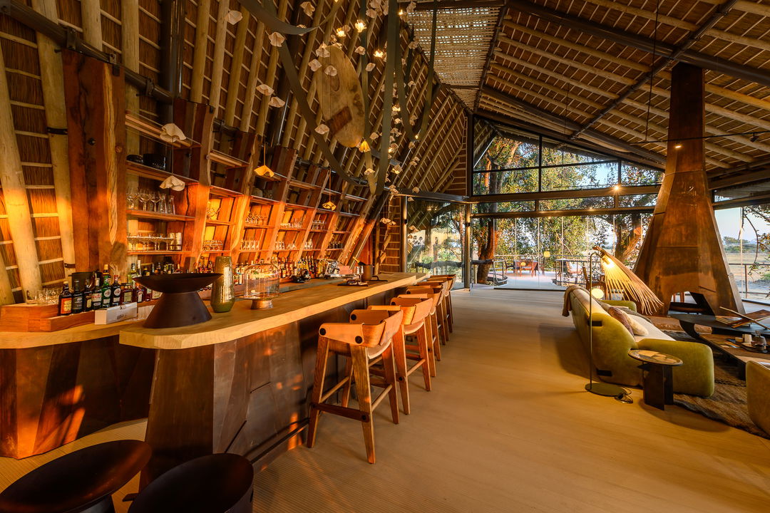 bar area of main of Jao Camp Botswana