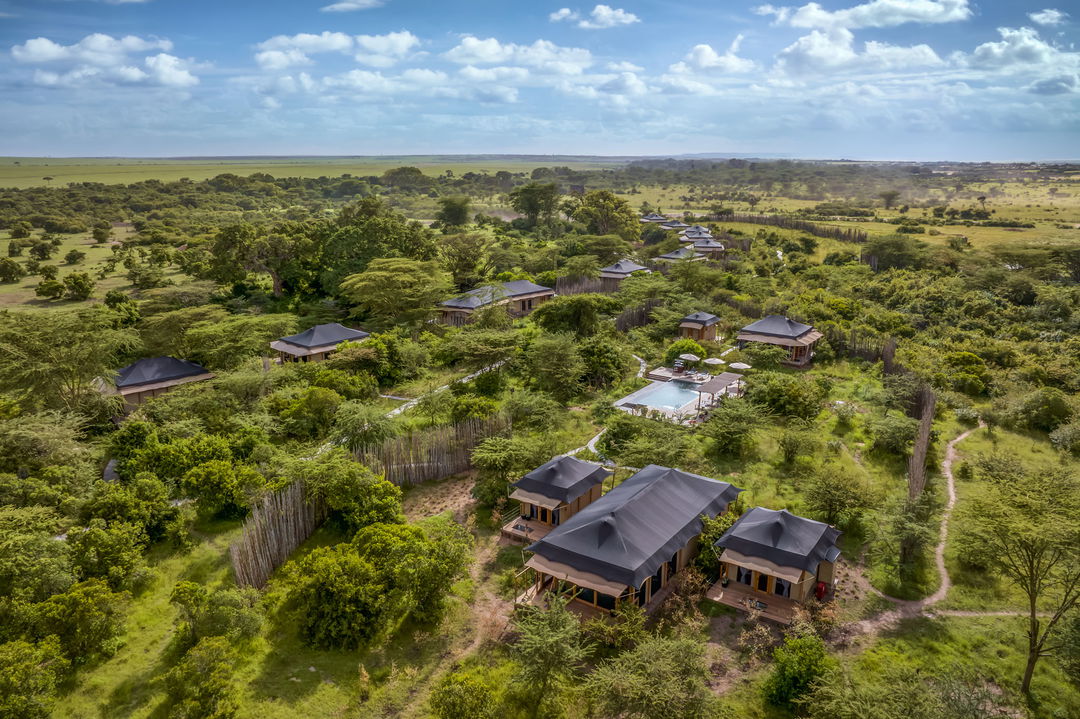 aerial view of the JW Marriot Masai Mara Kenya