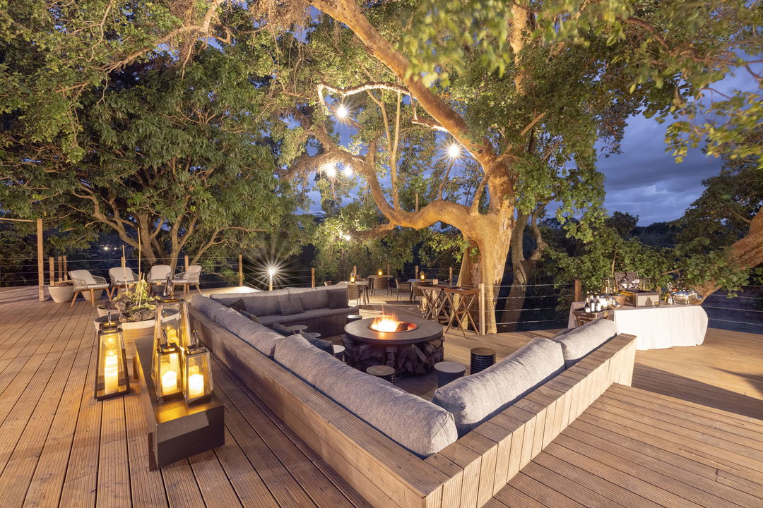 evening view of the fig tree deck at the JW Marriot Masai Mara Kenya