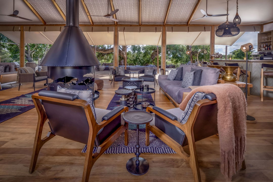 interior view of the fig tree lounge at the JW Marriot Masai Mara Kenya