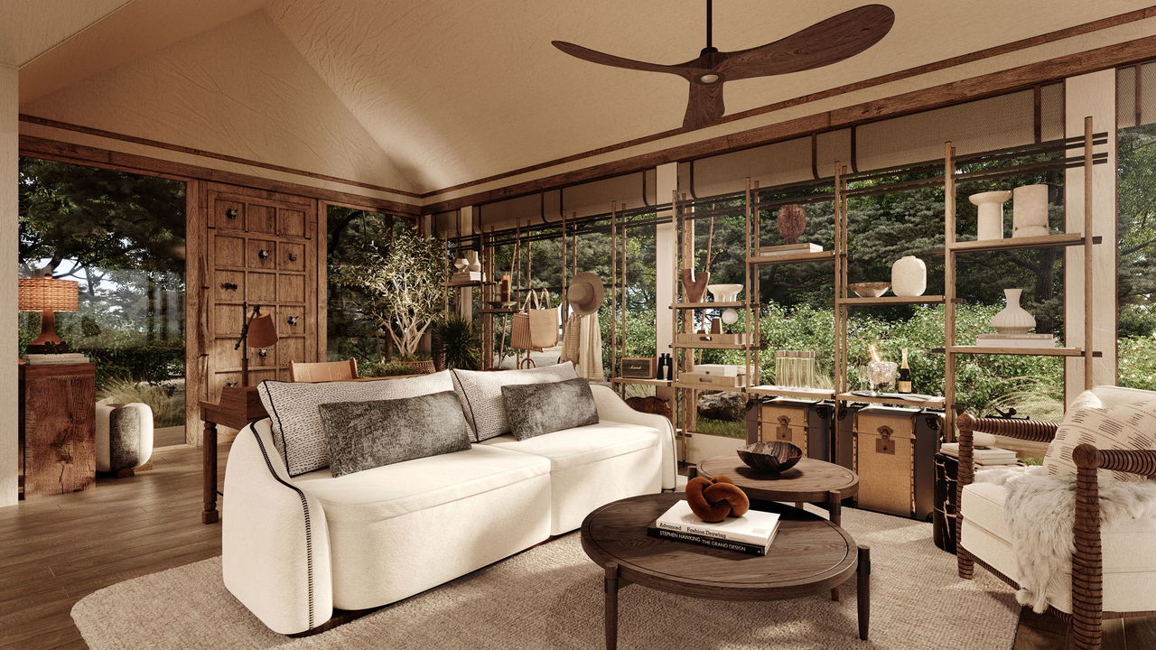 lounge area for guests of the JW Marriot Masai Mara Kenya