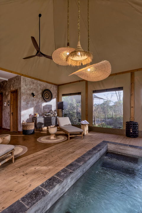 views of the spa interior at the JW Marriot Masai Mara Kenya