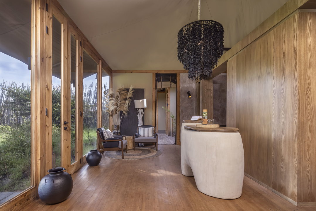 views of the spa interior at the JW Marriot Masai Mara Kenya