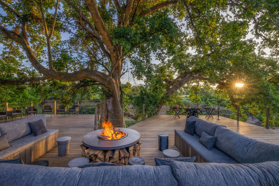 another view of the firepit on the deck of fig tree by the JW Marriot Masai Mara Kenya