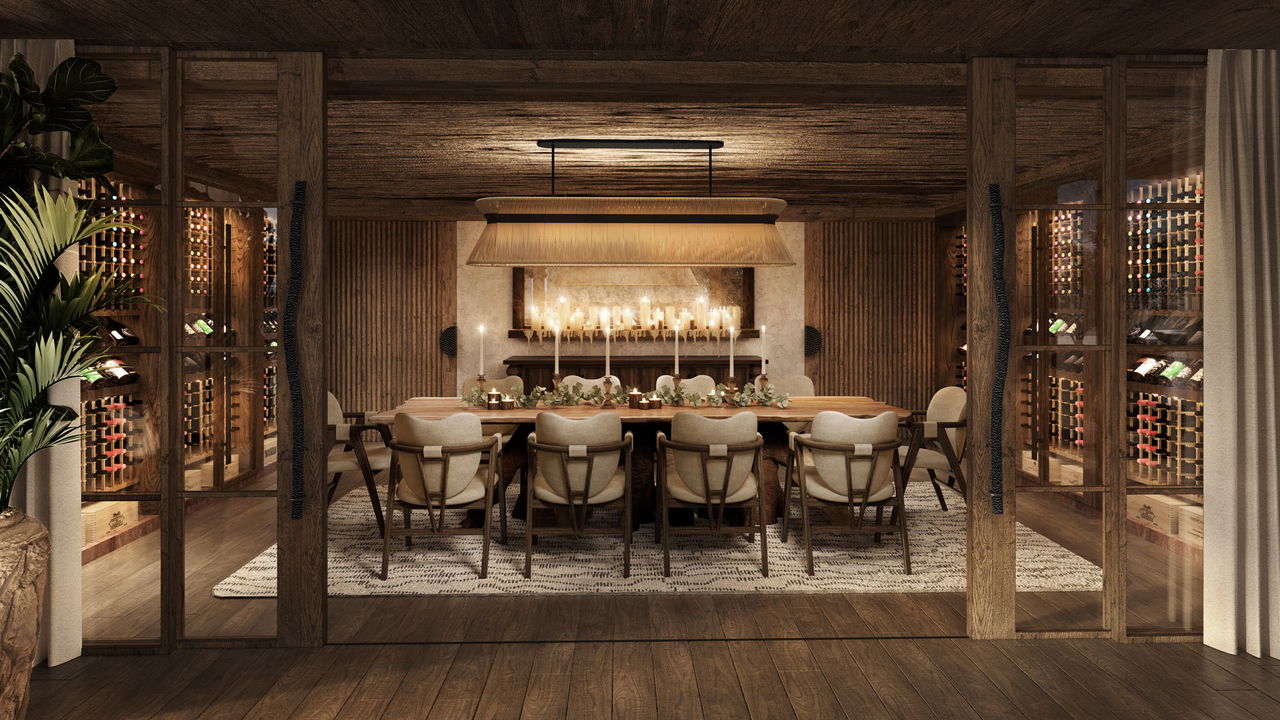 interior viw of the wine room of the JW Marriot Masai Mara Kenya