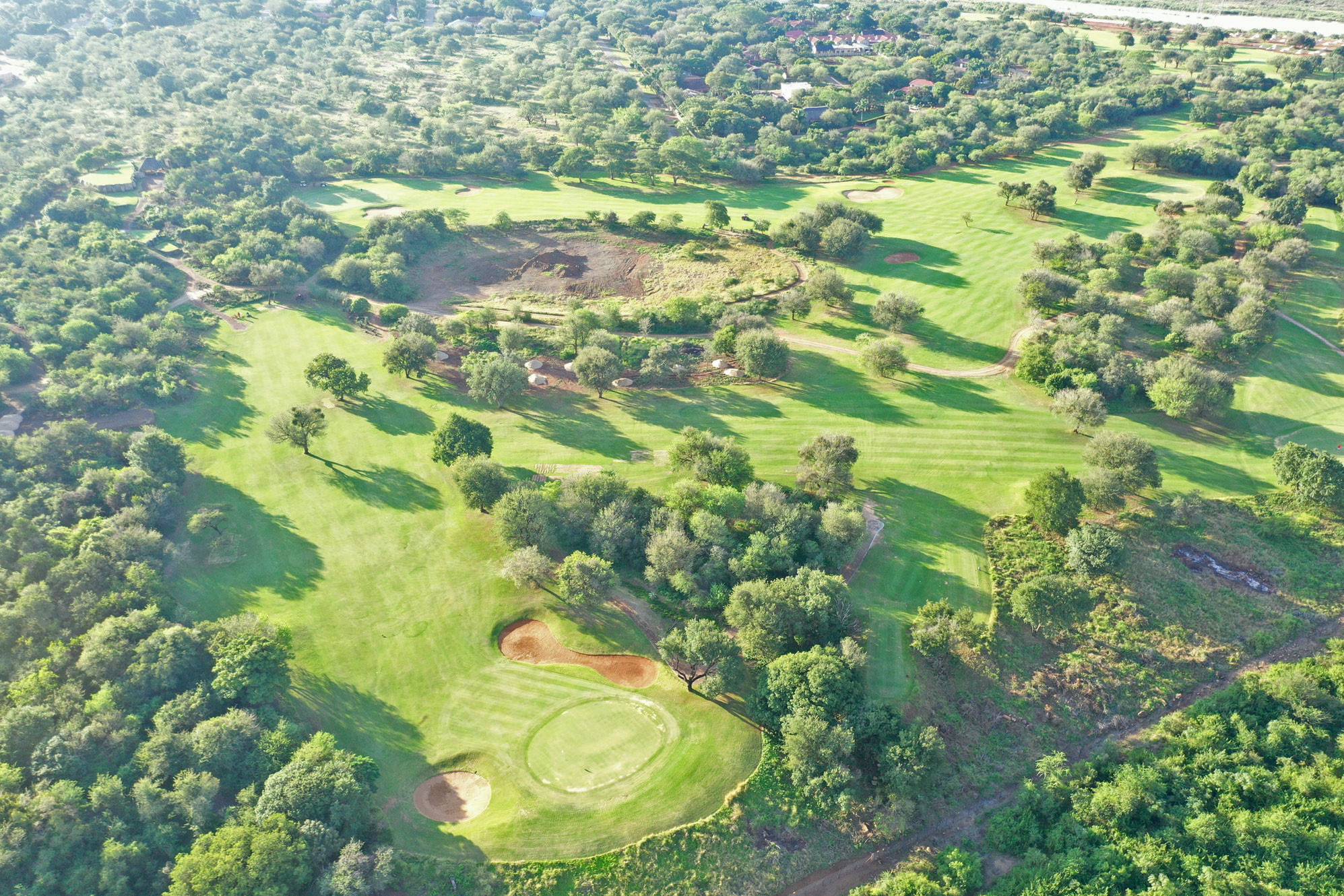 aeriela view of golf course at Kambaku