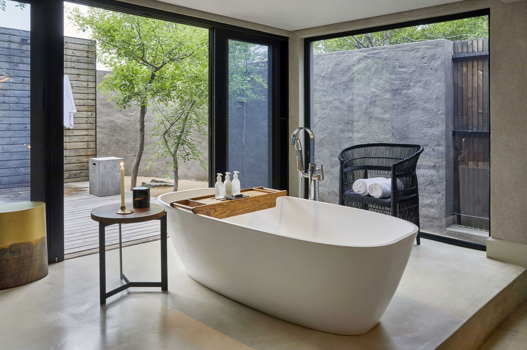 bathroom views of suite at Ivory lodge Lion Sands Game Reserve