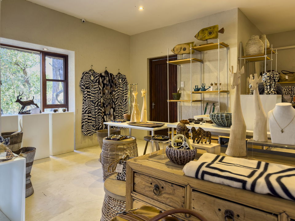 inside the safari shop of Narina lodge Lion Sands