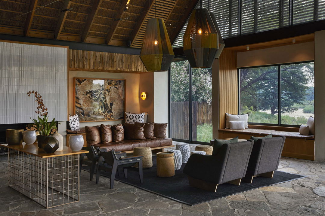 main lounge at river lodge lion sands