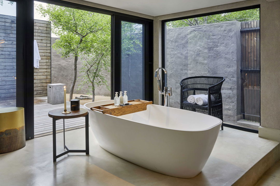 bathroom views of suite at Ivory lodge Lion Sands Game Reserve