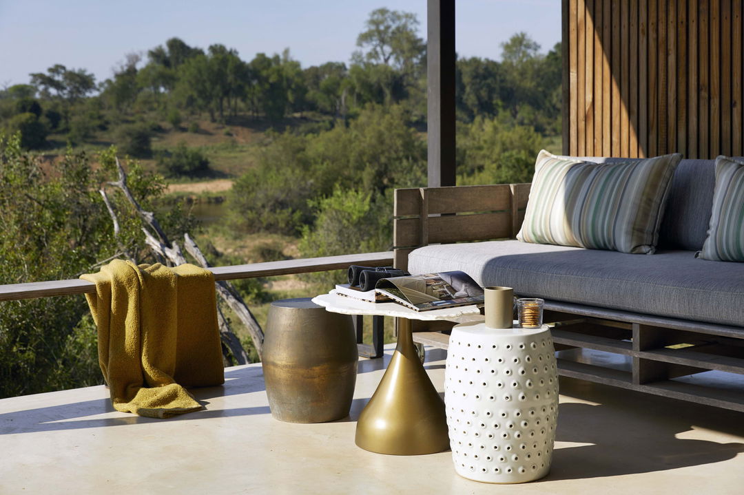 views of veranda at Ivory lodge suite Lion Sands Game Reserve