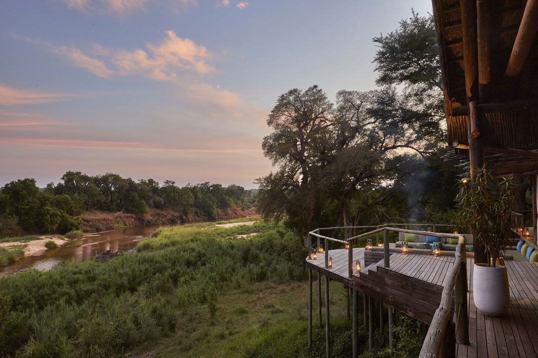 viewing deck from the side at Nerina lodge Lion Sands Game Reserve
